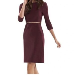M.M. Lafleur burgundy etsuko dress size 4 sheath office corpcore